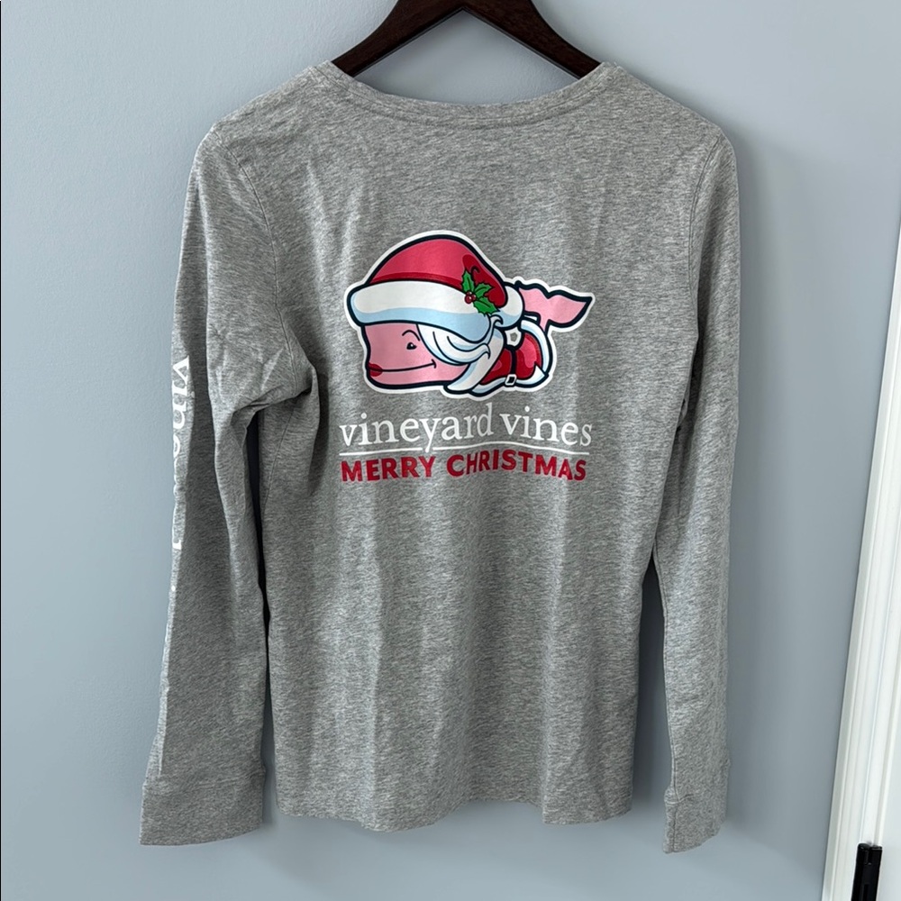 Vineyard Vines Festive Santa Whale Shirt